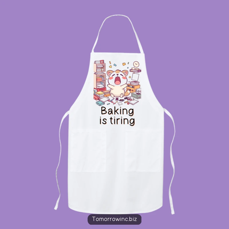 Funny Yawning Animal Task Apron: Cook with Happy Exhaustion