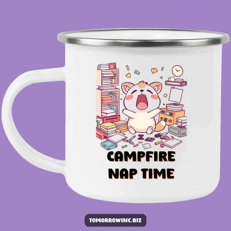 Funny Yawning Animal Task Camping Mug: Adventure with Happy Fatigue
