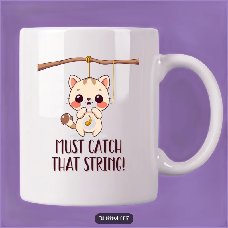 Funny Playful Animal String Mug: Perfect Gift for Feline Fun Lovers
