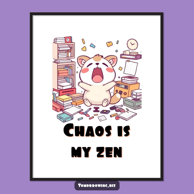 Funny Yawning Animal Task Poster: Decorate Your Space with Relatable Humor