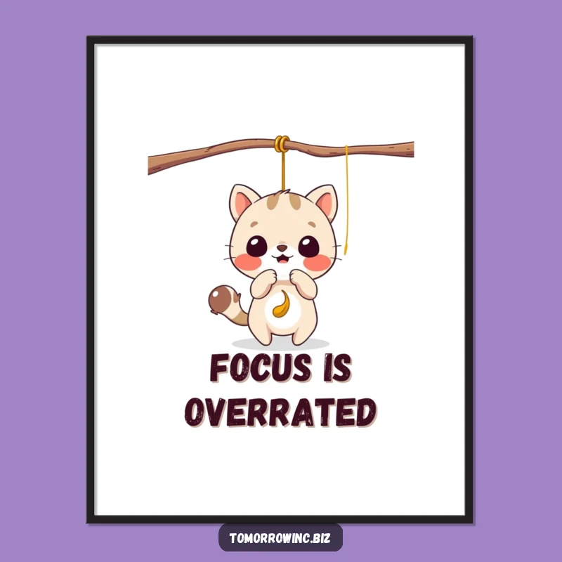 Funny Playful Animal String Poster: Decorate with Joyful, Artistic Flair