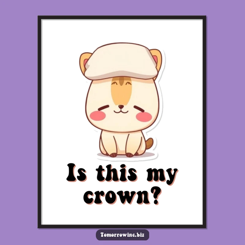 Funny Confused Animal Pillow Head Poster - Hilarious Wall Art