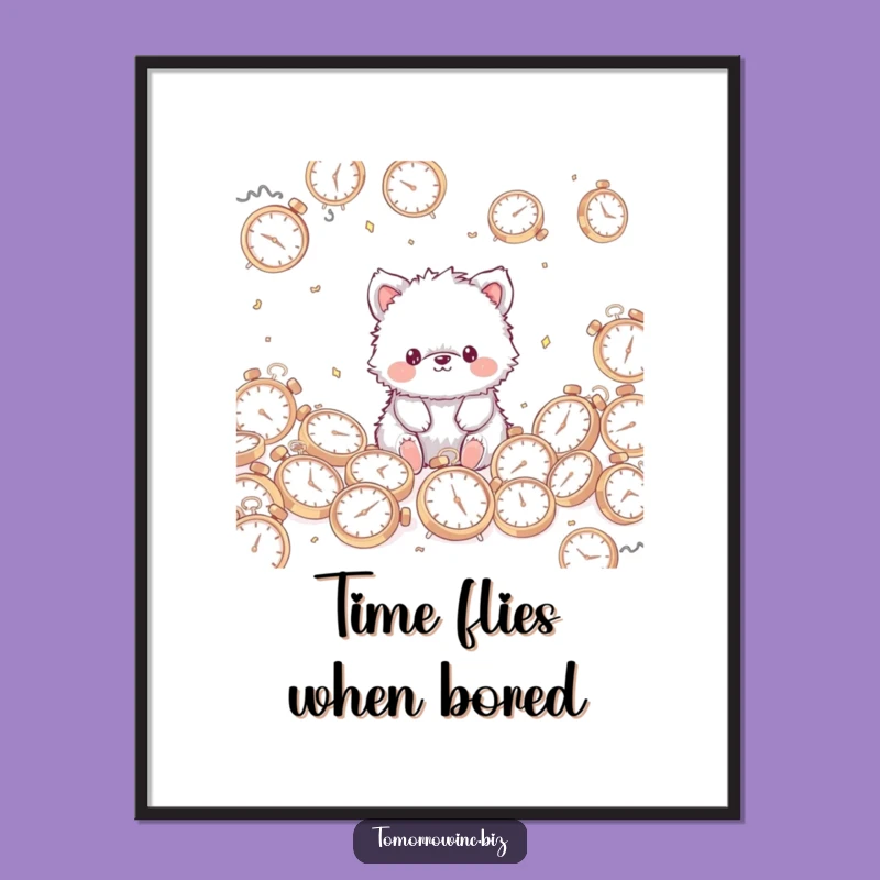 Funny Fuzzy Animal Poster: Temporal Absurdity for a Hilarious Gift!