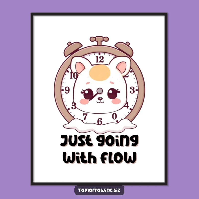 Funny Melting Clock Animal Poster: Inject Whimsy into Your Space with Art