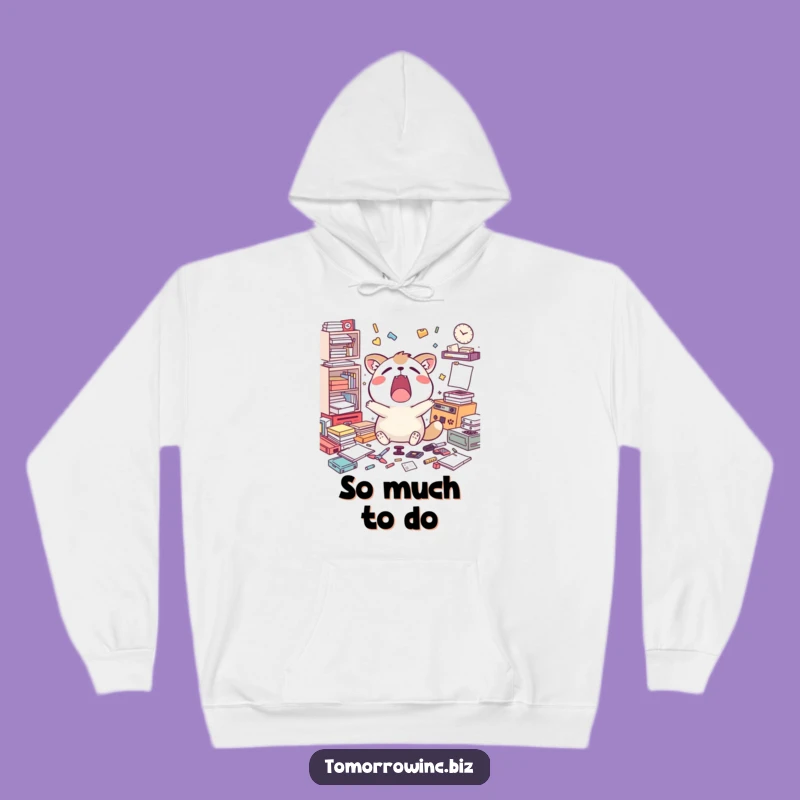 Cozy Funny Yawning Animal Task Hoodie: Relax in Happy Overwhelm