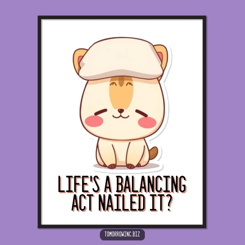 Funny Free Printable Wall Art: Confused Pillow Animal, Humorous Home Decor Download