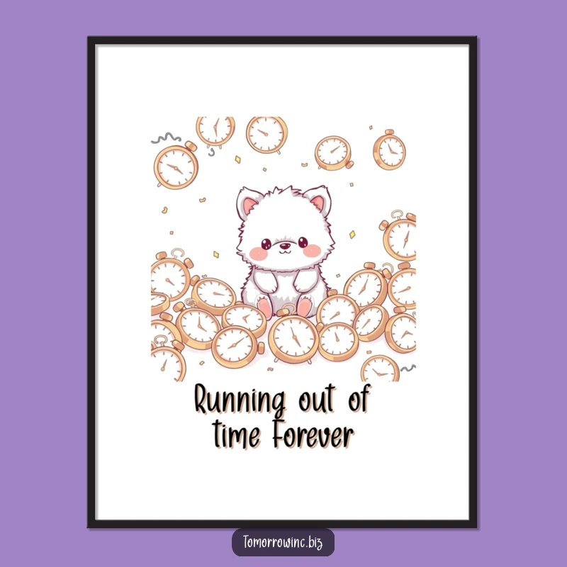 Free Printable Fuzzy Animal Wall Art: Time Warp Funny Animal Downloadable Decor