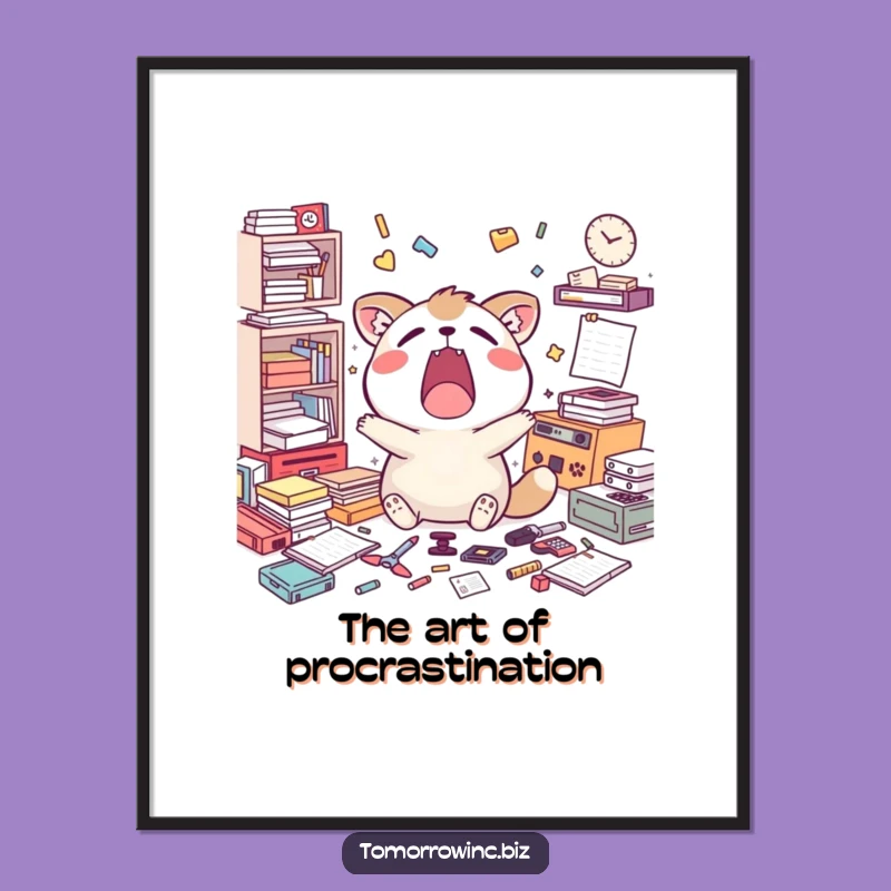 Funny Free Printable Wall Art: Yawning Animal Overwhelmed, Relatable Decor