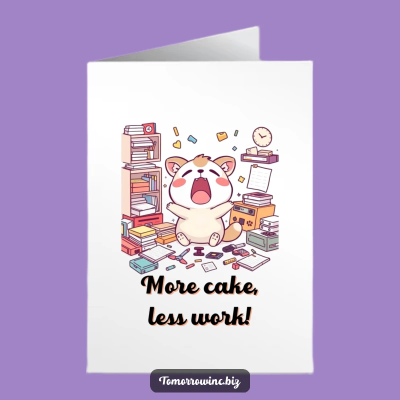 Free Printable Birthday Card: Yawning Animal Relatable Humor, Funny Downloadable Gift