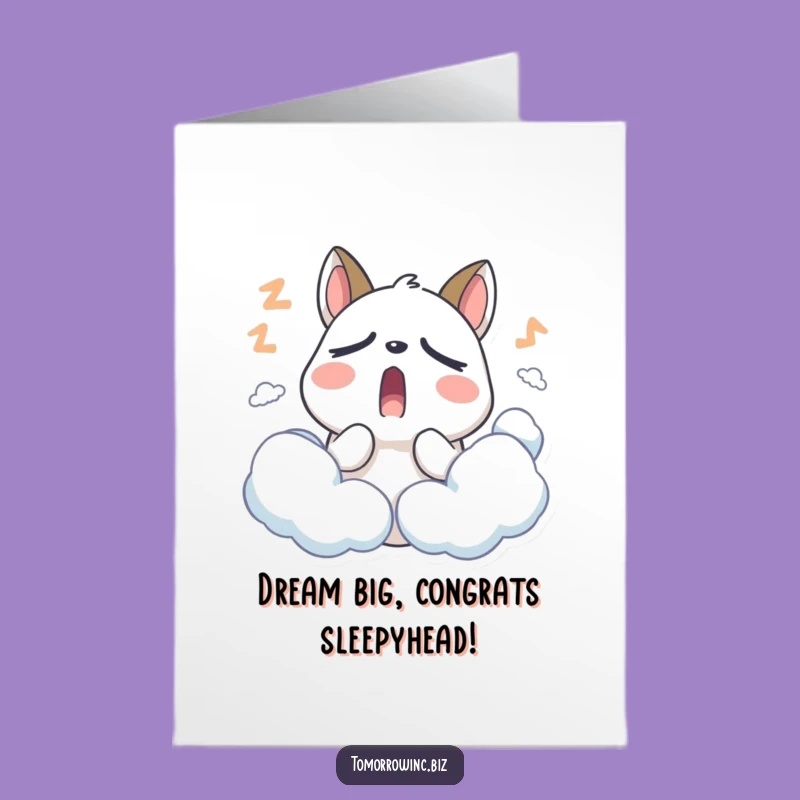 Free Printable Sleepy Animal Congrats Card: Yawning Success Funny Downloadable Gift