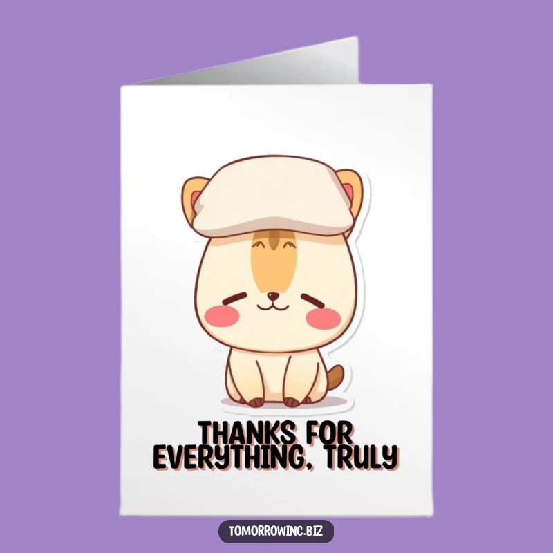 Funny Thank You Card Free Printable: Bewildered Pillow Animal, Heartfelt Downloadable