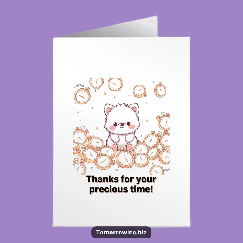 Free Printable Fuzzy Animal Thank You Card: Time Out For Thanks Funny Gift