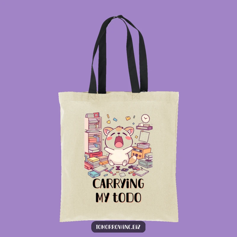 Funny Yawning Animal Task Tote Bag: Carry Your Happy Overload